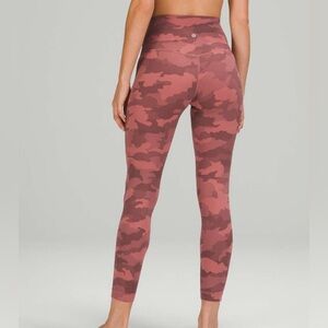 Lululemon Align High-Rise Pant 25" Size 6 Heritage 365 Camo Brier Rose Multi